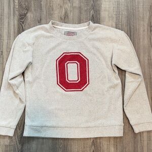 Varsity Cream Sweater with Red Emblem